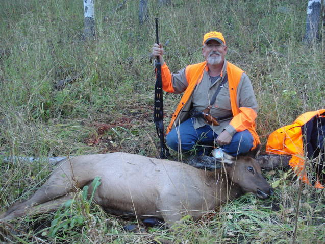 customer Larry with a great elk "I just love this holster"